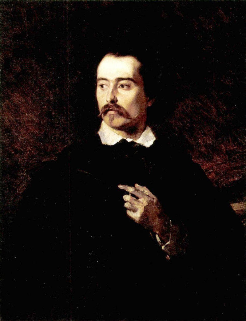 Portrait of Painter József Borsos by August von Pettenkofen — Oil Painting Reproduction