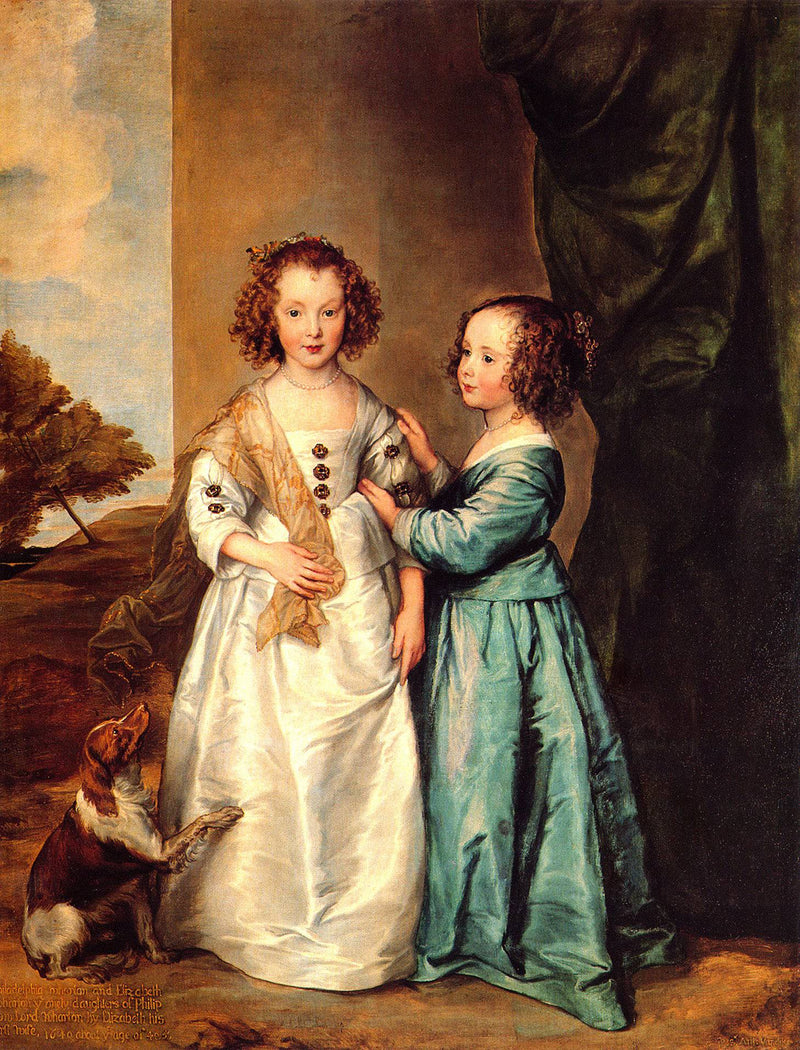 Portrait of Philadelphia and Elisabeth Cary by Anthony van Dyck — Oil Painting Reproduction