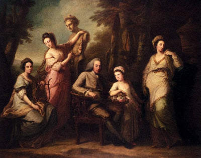 Portrait Of Philip Tisdall With His Wife And Family in hallway