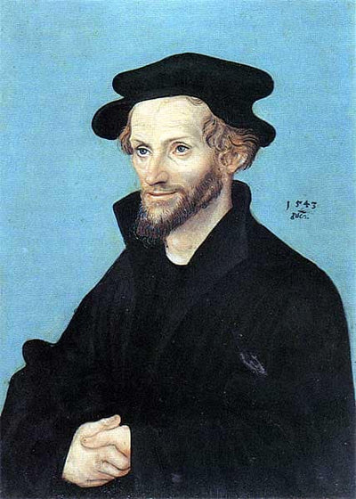 Portrait of Philipp Melanchthon in hallway