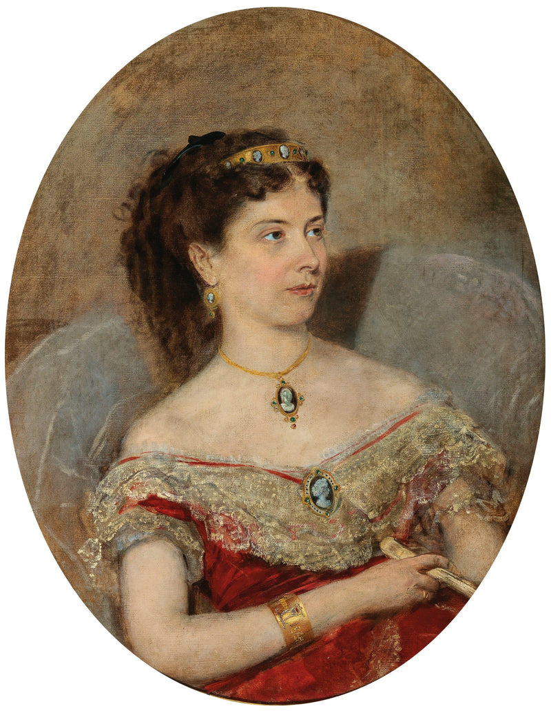 Portrait of Princess Maria von Stackelberg, née Golowin by Anton Romako — Oil Painting Reproduction