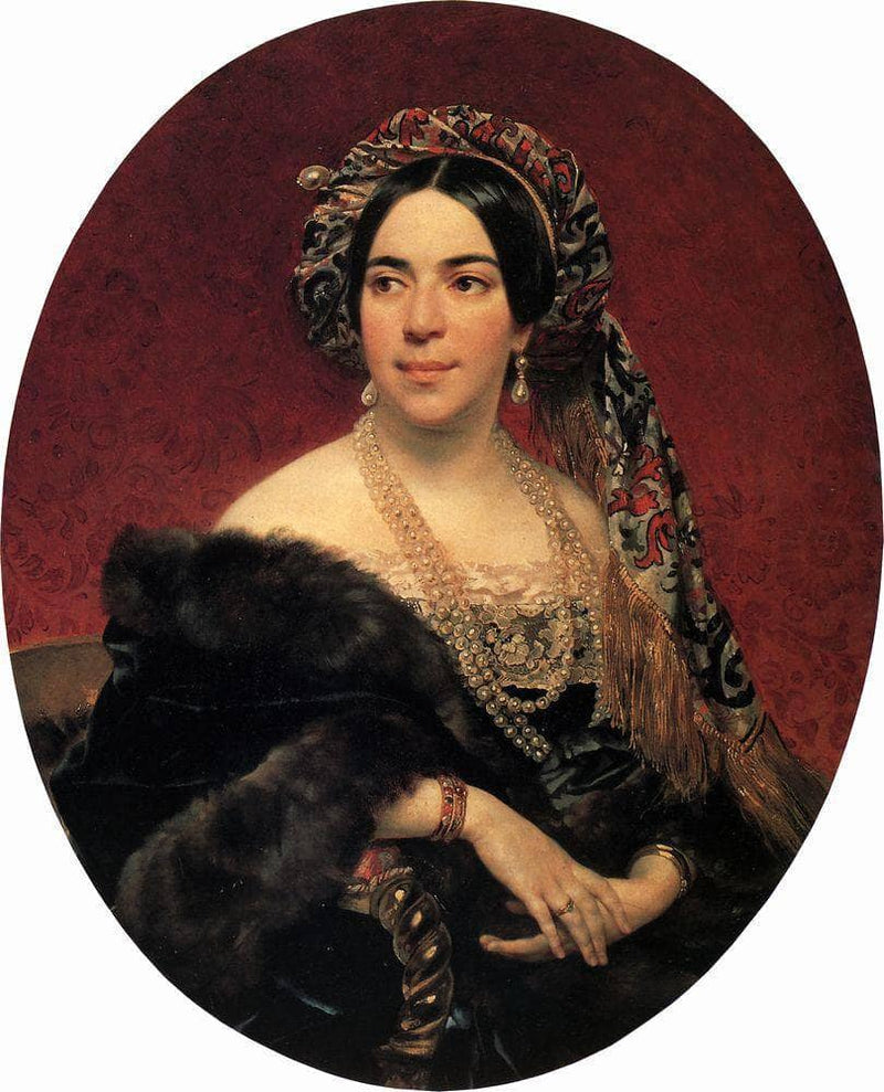 Portrait of Princess Z. A. Volkonskaya by Karl Bryullov — Oil Painting Reproduction