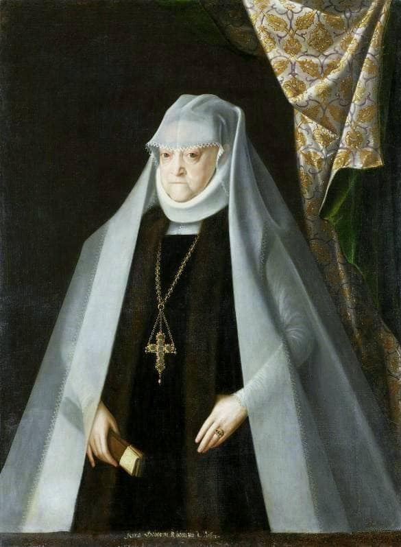 Portrait of Queen Anna Jagiellon in a widow costume by Martin Kober — Oil Painting Reproduction