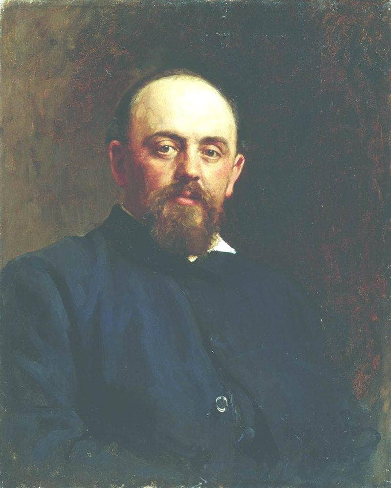 Portrait of railroad tycoon and patron of the arts Savva Ivanovich Mamontov by Ilya Repin — Oil Painting Reproduction