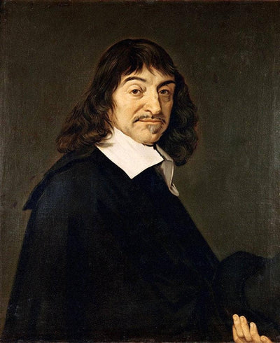Portrait of Rene Descartes in entryway