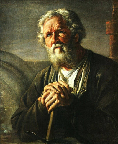 Portrait of S. K. Sukhanov in kitchen