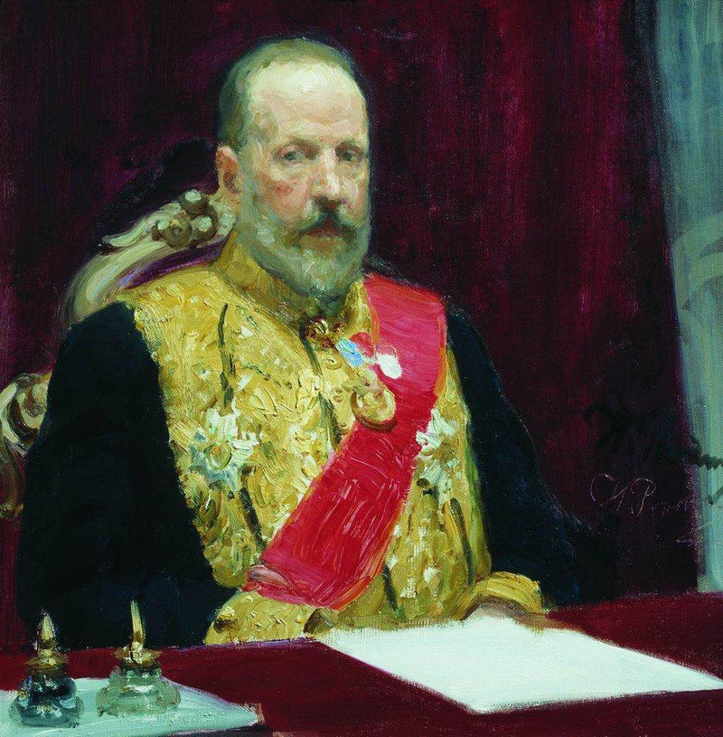 Portrait of Sergey Vitte by Ilya Repin — Oil Painting Reproduction