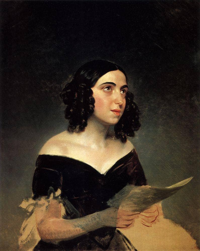 Portrait of Singer A. Ya. Petrova by Karl Bryullov — Oil Painting Reproduction