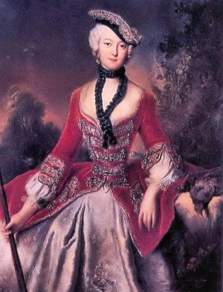 Portrait of Sophie Marie Gräfin Voss by Antoine Pesne — Oil Painting Reproduction