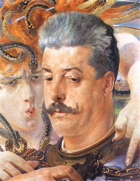 Portrait of Tadeusz BÅotnicki with Medusa by Jacek Malczewski — Oil Painting Reproduction