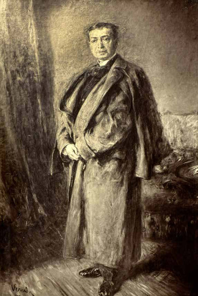 Portrait of the actor Adolf Ritter von Sonnenthal in entryway