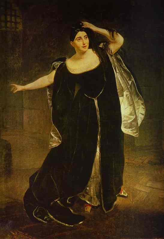 Portrait of the Actress Juditta Pasta as Anne Boleyn by Karl Bryullov — Oil Painting Reproduction