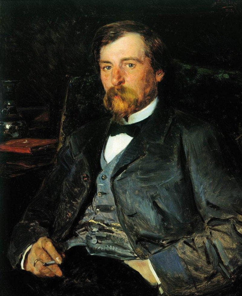 Portrait of the Artist Illarion Mikhailovich Pryanishikov by Vladimir Makovsky — Oil Painting Reproduction