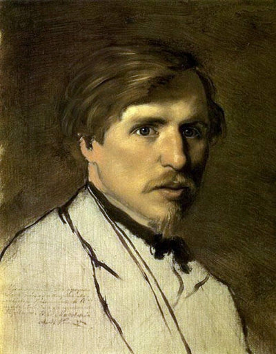 Portrait of the Artist Illarion Prianishnikov in modern living room