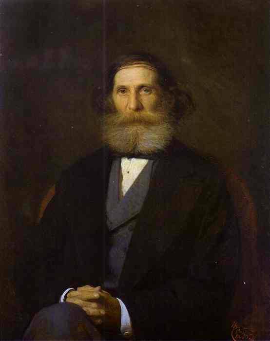 Portrait of the Artist Nikolay Bogoliubov by Ivan Kramskoy — Oil Painting Reproduction