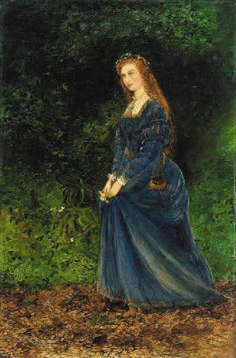 Portrait of the artist's wife, Theodosia, as Ophelia by John Atkinson Grimshaw — Oil Painting Reproduction