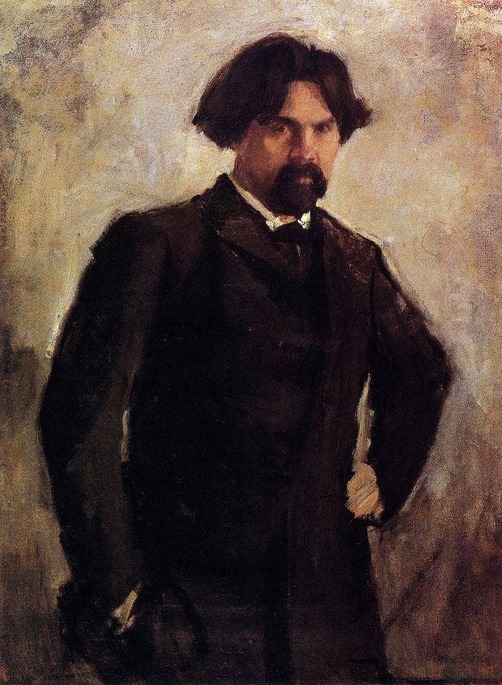Portrait of the Artist Vasily Surikov by Valentin Serov — Oil Painting Reproduction