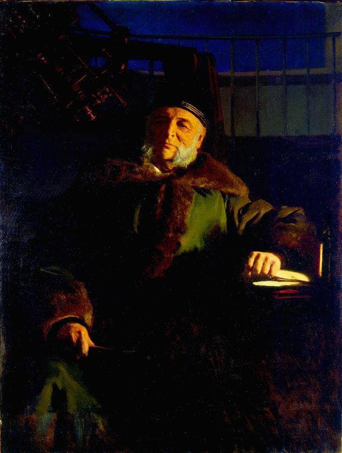 Portrait of the astronomer Otto Struve Vasilyevich by Ivan Kramskoy — Oil Painting Reproduction