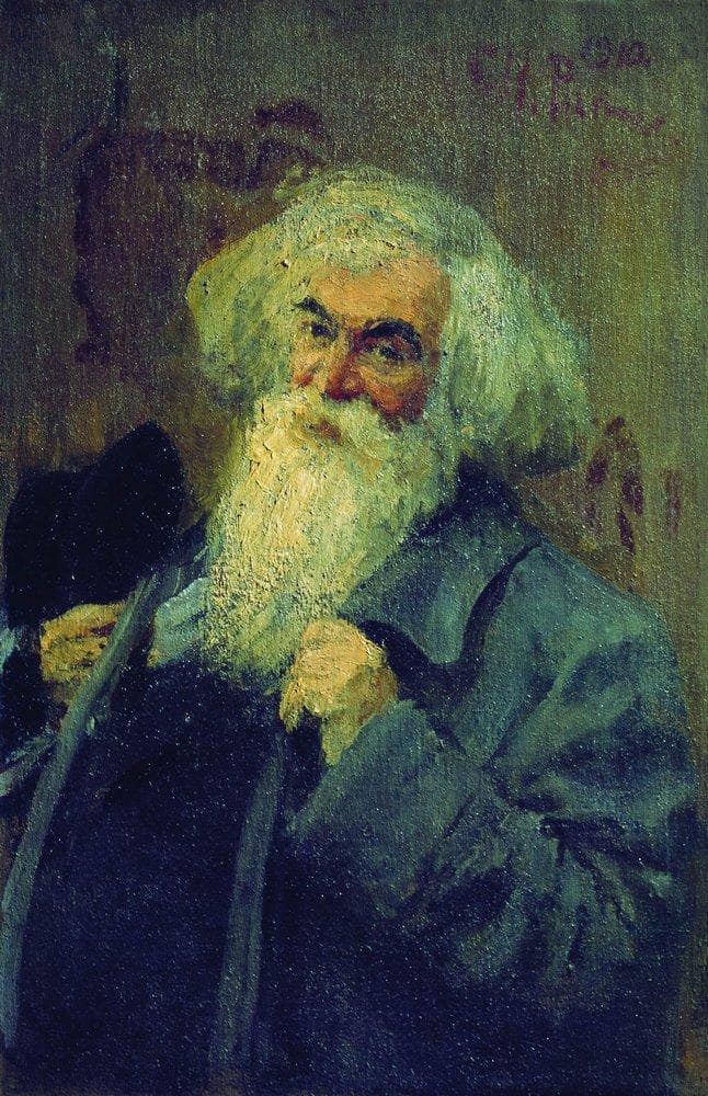 Portrait of the author Ieronim Yasinsky by Ilya Repin — Oil Painting Reproduction