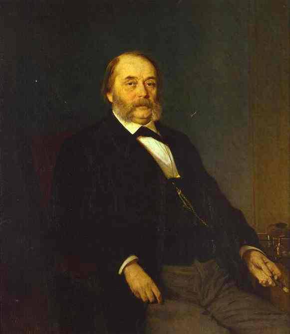 Portrait of the Author Ivan Goncharov by Ivan Kramskoy — Oil Painting Reproduction