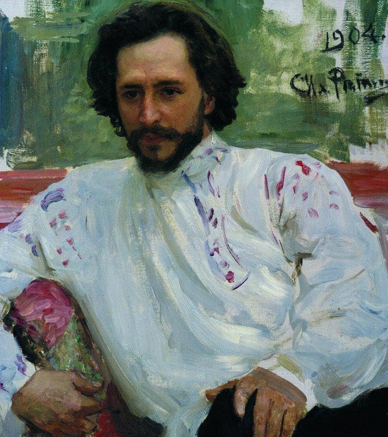 Portrait of the Author Leonid Andreev by Ilya Repin — Oil Painting Reproduction