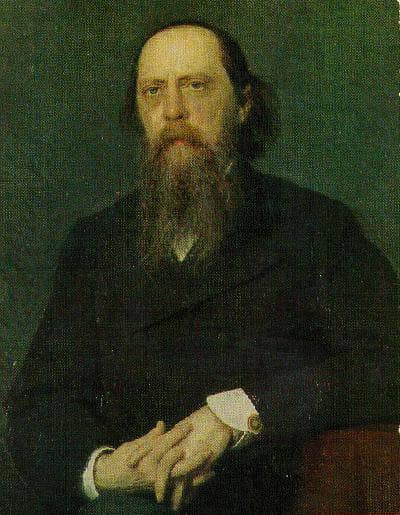 Portrait of the Author Mikhail Saltykov Shchedrin by Ivan Kramskoy — Oil Painting Reproduction