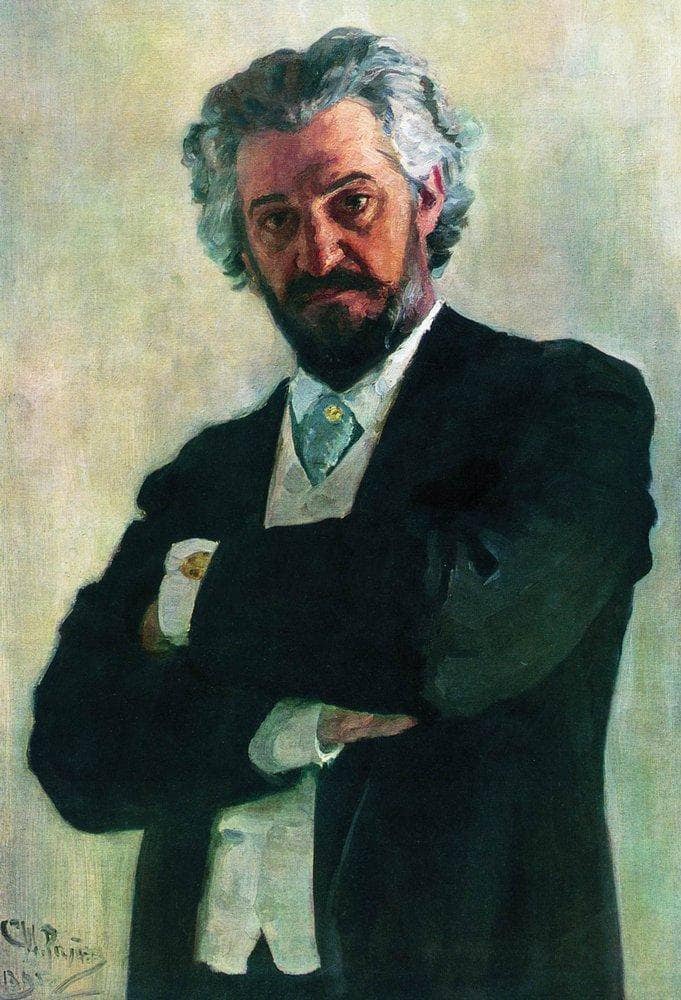 Portrait of the Cello Player Alexander Verzhbilovich by Ilya Repin — Oil Painting Reproduction