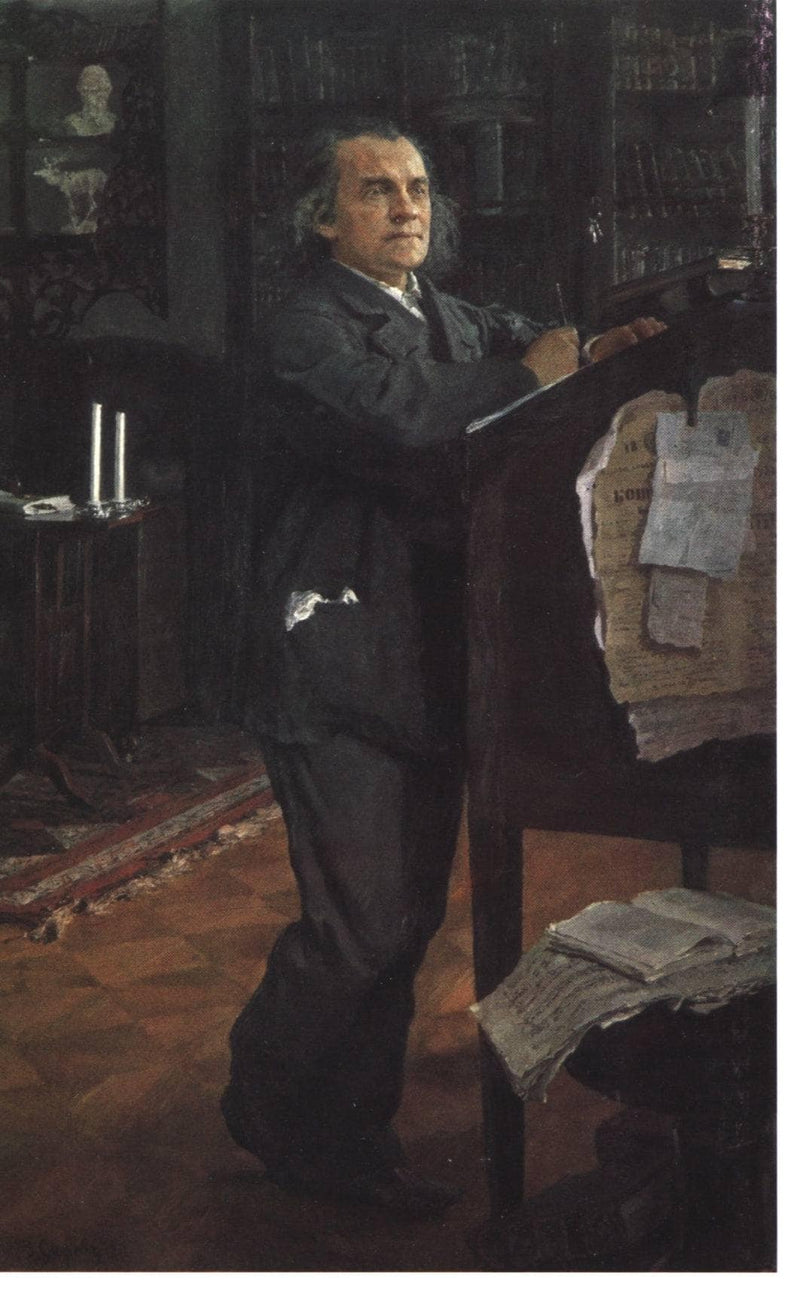 Portrait of the Composer Alexander Serov by Valentin Serov — Oil Painting Reproduction