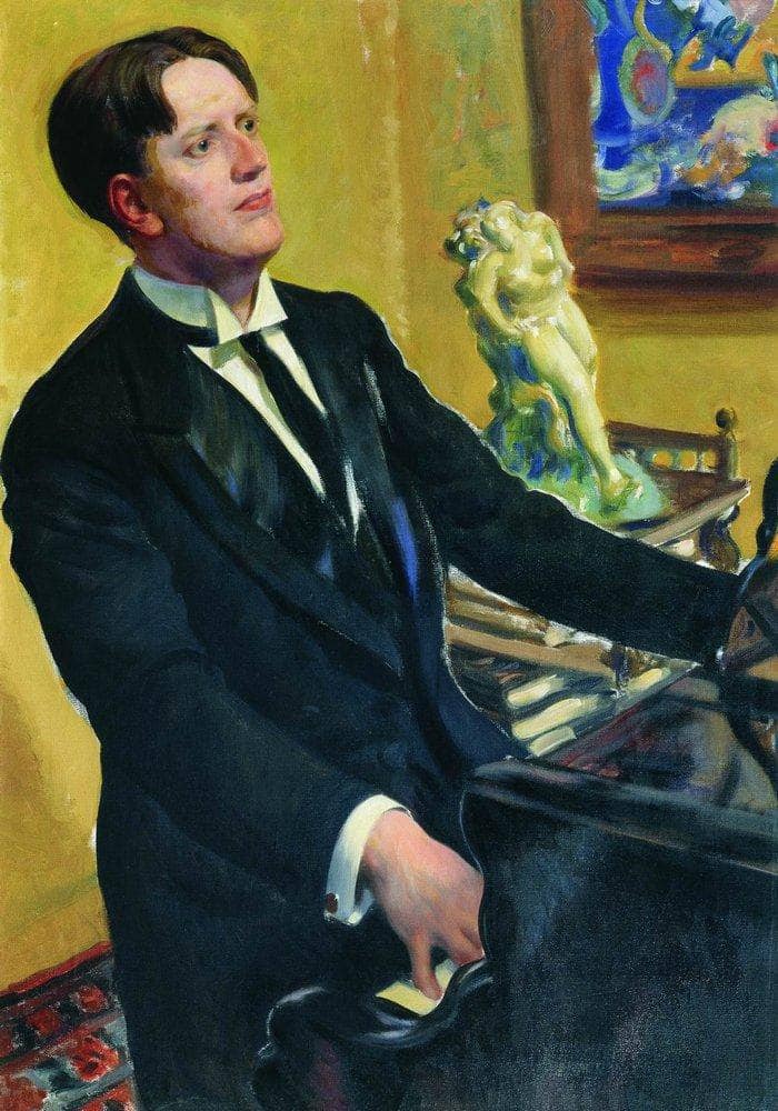 Portrait of the Composer D.V. Morozov by Boris Kustodiev — Oil Painting Reproduction