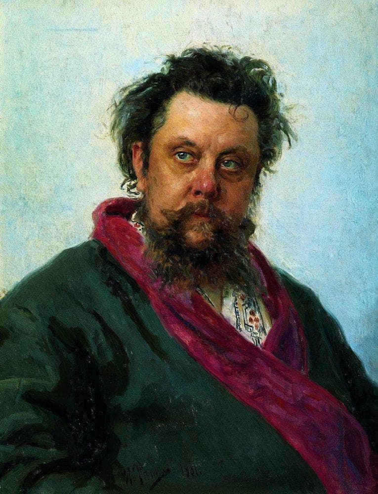 Portrait of the Composer Modest Musorgsky by Ilya Repin — Oil Painting Reproduction
