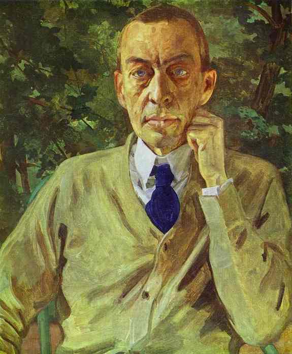 Portrait of the composer Sergei Rachmaninov by Konstantin Somov — Oil Painting Reproduction