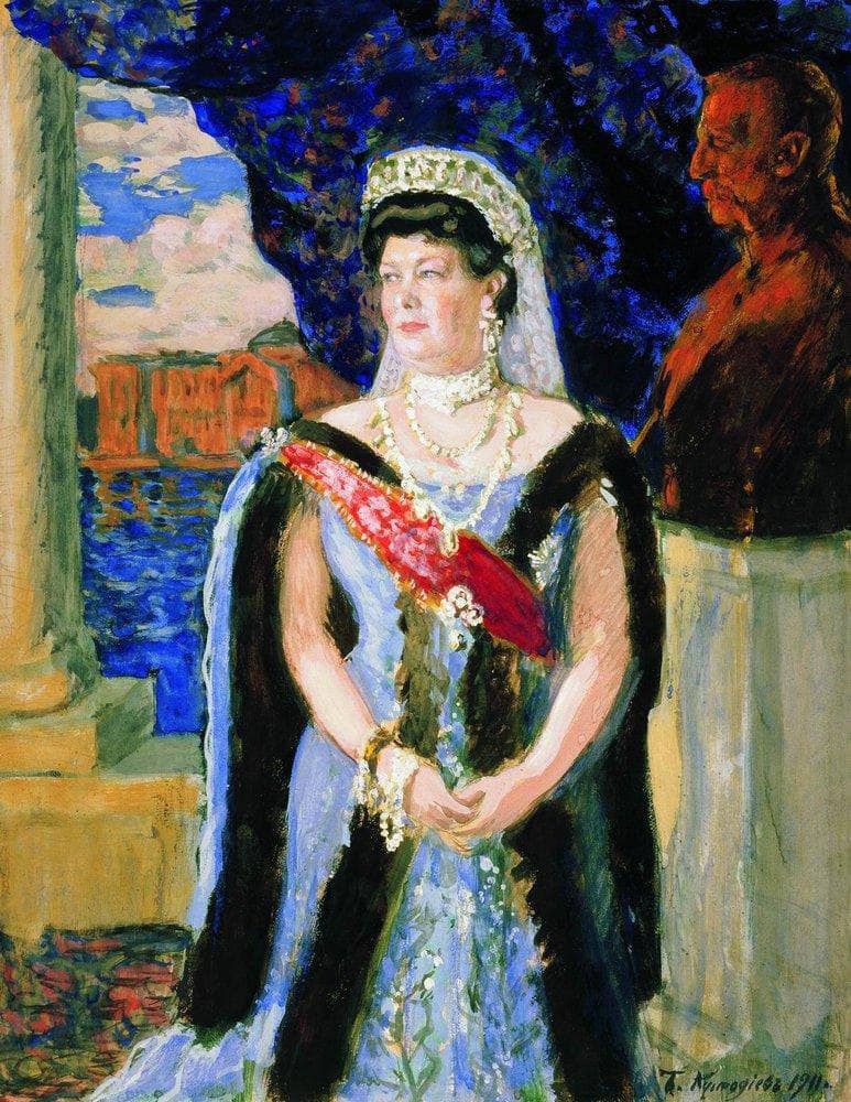 Portrait of the Grand Duchess Maria Pavlovna by Boris Kustodiev — Oil Painting Reproduction