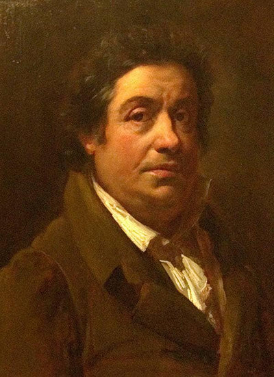 Portrait of the Italian landscape painter Gregorio Fidanza in home office