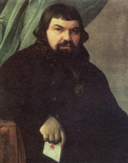 Portrait of the Merchant Obraztsov by Alexey Venetsianov — Oil Painting Reproduction