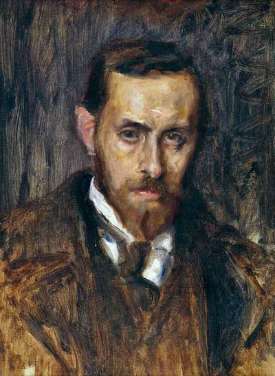 Portrait of the painter Arturo Fittke in home office