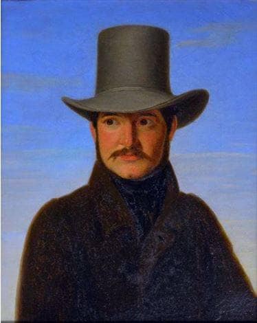 Portrait of the painter Fritz Petzholdt (1805-1838) in apartment
