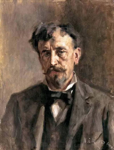 Portrait of the painter Giuseppe Barison in apartment