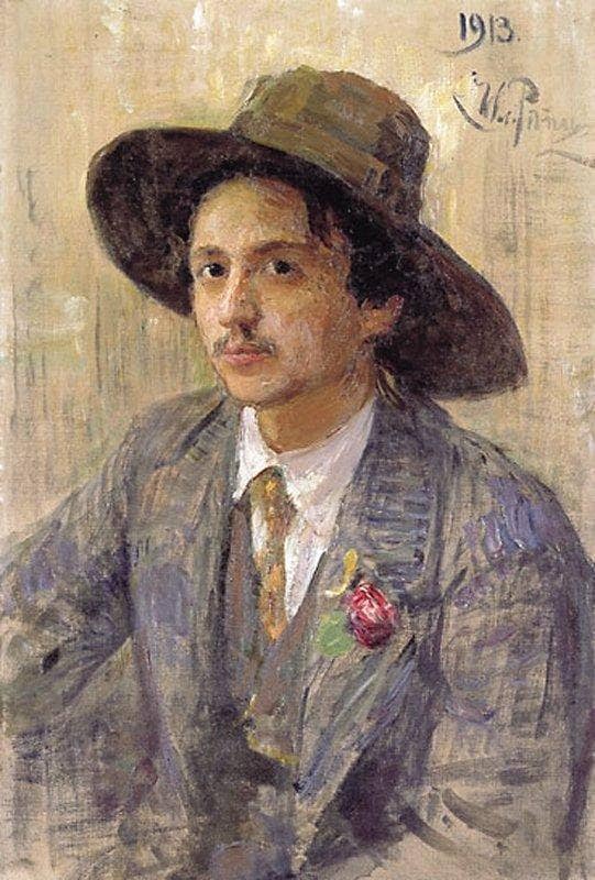 Portrait of the painter Isaak Izrailevich Brodsky by Ilya Repin — Oil Painting Reproduction