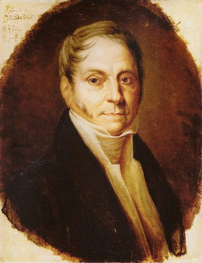 Portrait of the painter Jean-Baptiste Debret in kitchen