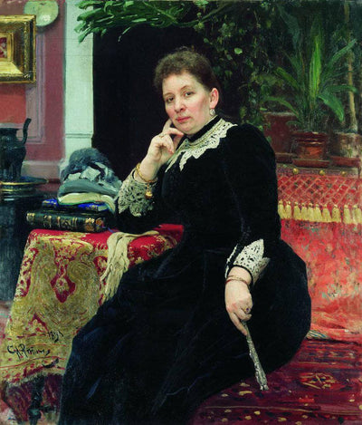 Portrait of the philanthropist Olga Sergeyevna Aleksandrova-Heinz in apartment