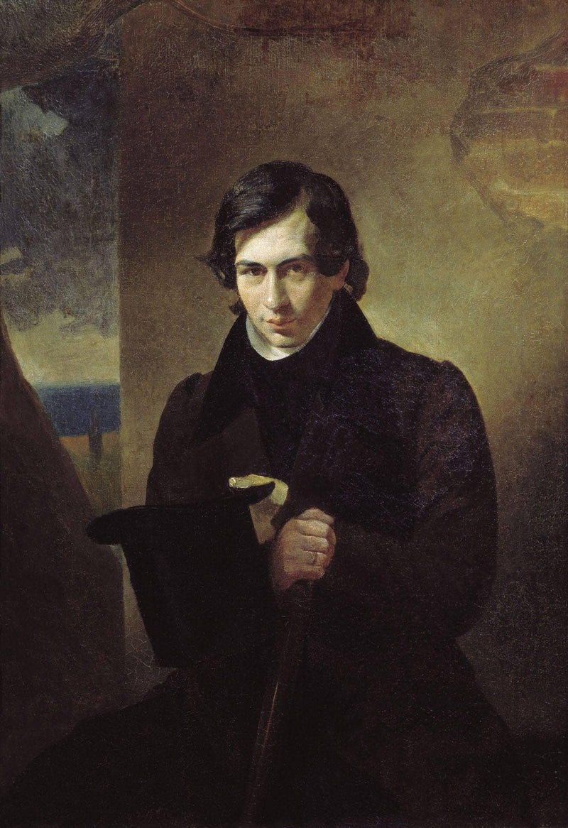 Portrait of the Poet and Playwright Nestor Kukolnic by Karl Bryullov — Oil Painting Reproduction