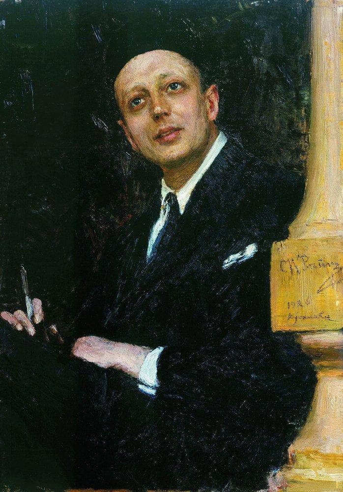 Portrait of the Poet Voinov by Ilya Repin — Oil Painting Reproduction