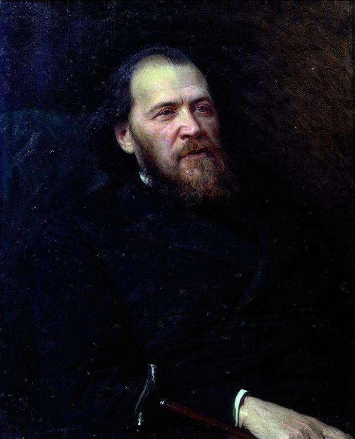 Portrait of the poet Yakov Polonsky by Ivan Kramskoy — Oil Painting Reproduction