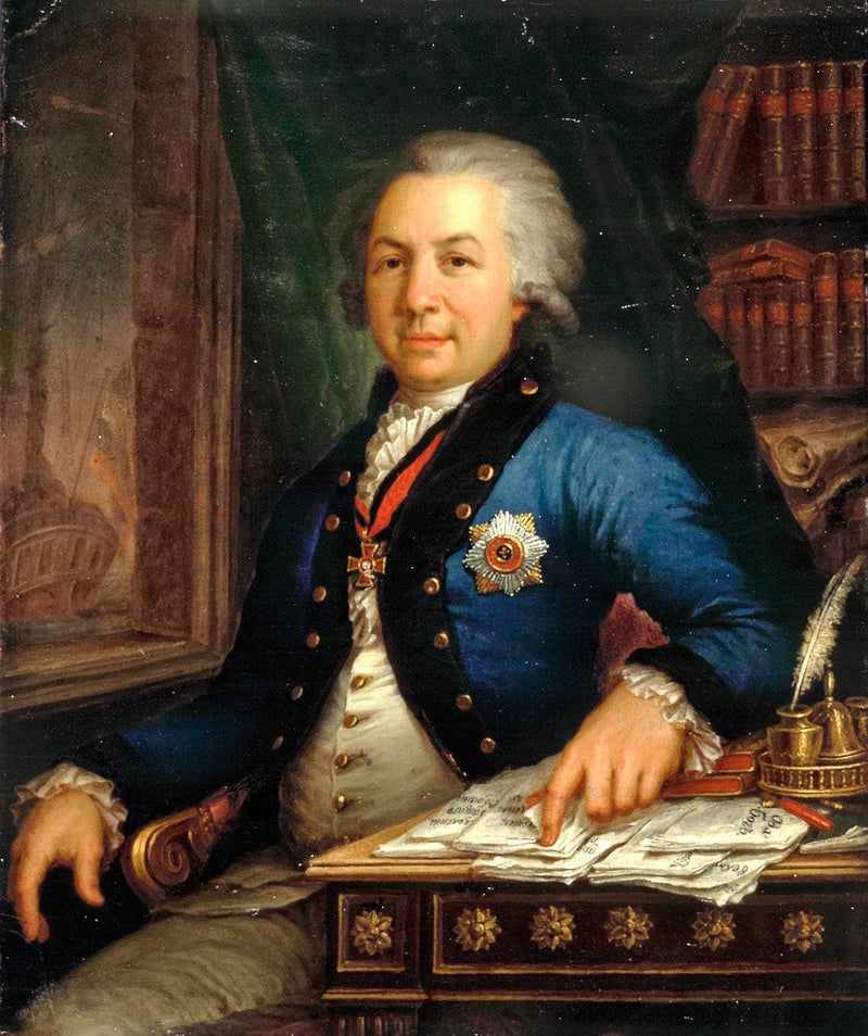 Portrait of the Russian poet Gavril Derzhavin by Vladimir Borovikovsky — Oil Painting Reproduction
