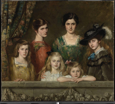 Portrait of the Six Boissevain Daughters in bedroom