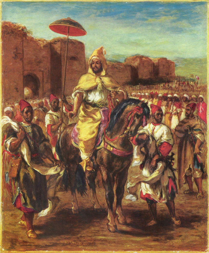 Portrait of the Sultan of Morocco by Eugene Delacroix — Oil Painting Reproduction