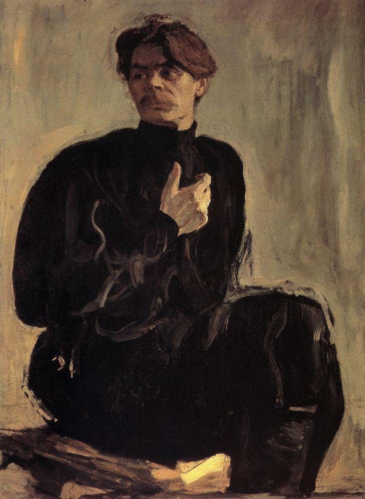 Portrait of the Writer Maxim Gorky by Valentin Serov — Oil Painting Reproduction