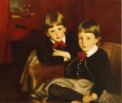 Portrait of Two Children in study