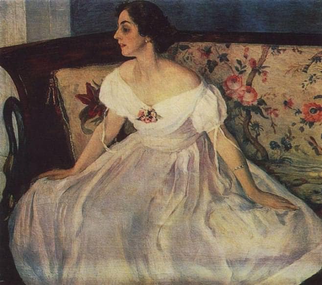 Portrait of V. M. Nesterova by Mikhail Nesterov — Oil Painting Reproduction