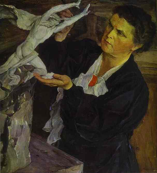 Portrait of Vera Mukhina by Mikhail Nesterov — Oil Painting Reproduction
